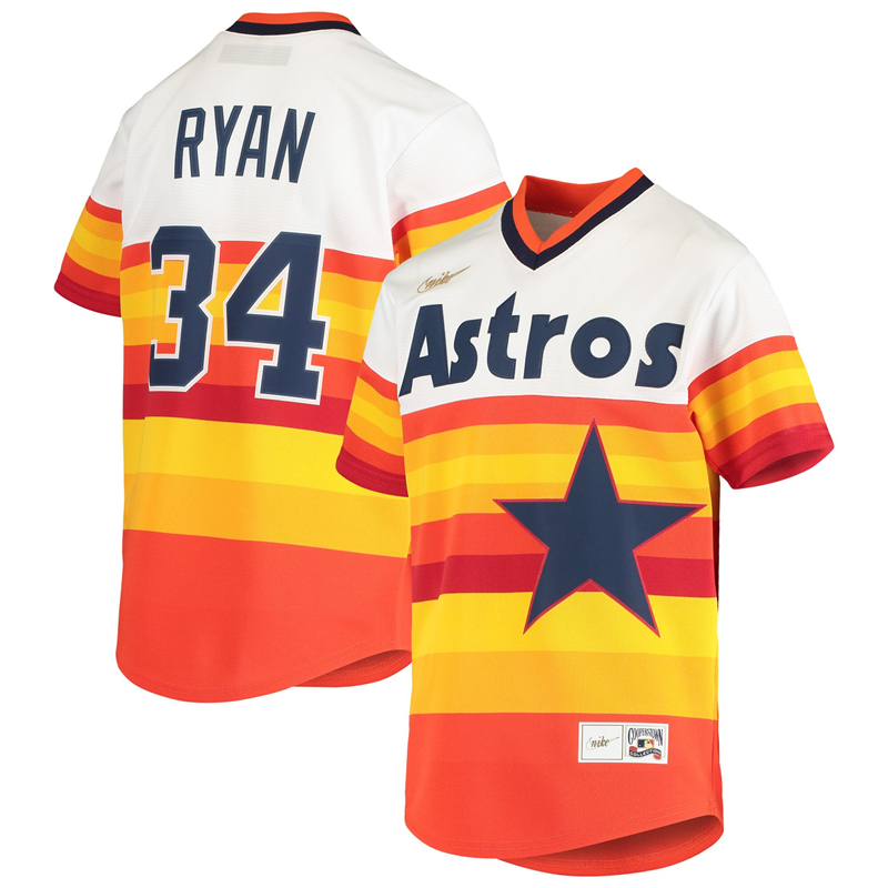 2020 MLB Youth Houston Astros #34 Nolan Ryan Nike White Home Cooperstown Collection Player Jersey 1->boston red sox->MLB Jersey